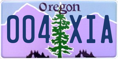 OR license plate 004XIA