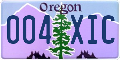 OR license plate 004XIC