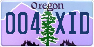 OR license plate 004XID