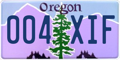 OR license plate 004XIF