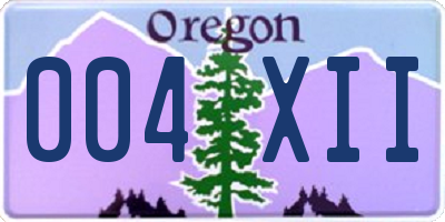 OR license plate 004XII