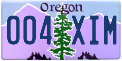 OR license plate 004XIM