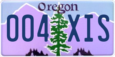 OR license plate 004XIS