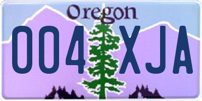 OR license plate 004XJA