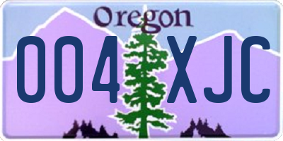 OR license plate 004XJC