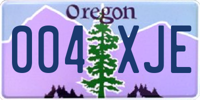 OR license plate 004XJE