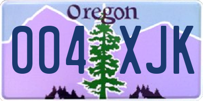 OR license plate 004XJK