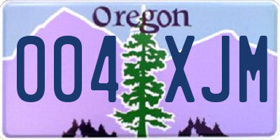 OR license plate 004XJM