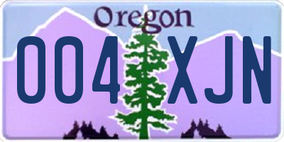 OR license plate 004XJN