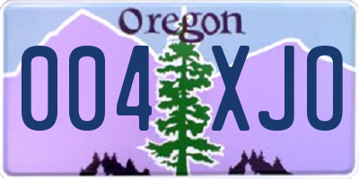 OR license plate 004XJO