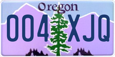 OR license plate 004XJQ