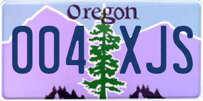 OR license plate 004XJS