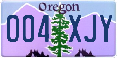 OR license plate 004XJY