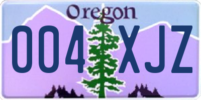 OR license plate 004XJZ