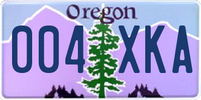 OR license plate 004XKA