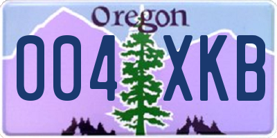 OR license plate 004XKB