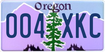 OR license plate 004XKC