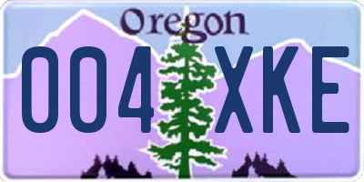 OR license plate 004XKE
