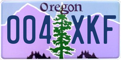 OR license plate 004XKF