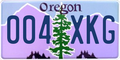 OR license plate 004XKG