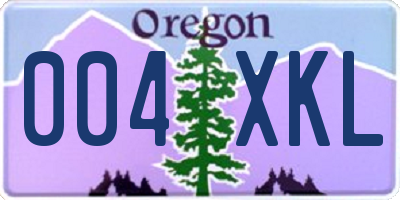 OR license plate 004XKL
