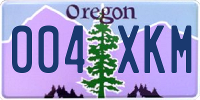 OR license plate 004XKM