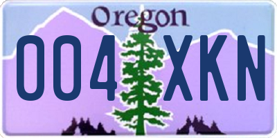 OR license plate 004XKN