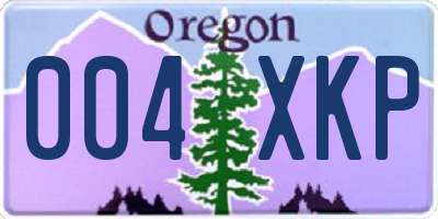 OR license plate 004XKP