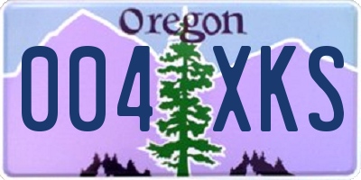 OR license plate 004XKS