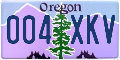OR license plate 004XKV
