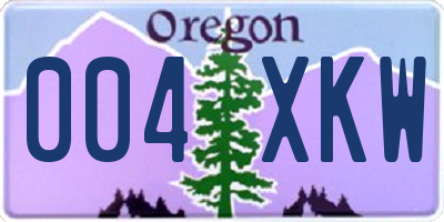 OR license plate 004XKW