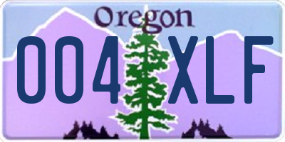 OR license plate 004XLF
