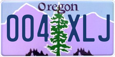OR license plate 004XLJ