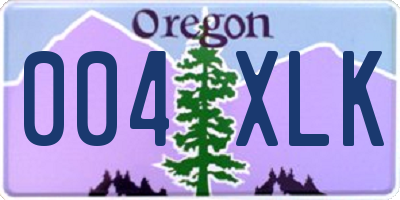 OR license plate 004XLK