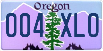 OR license plate 004XLO