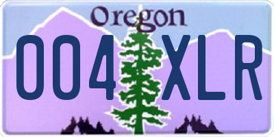 OR license plate 004XLR