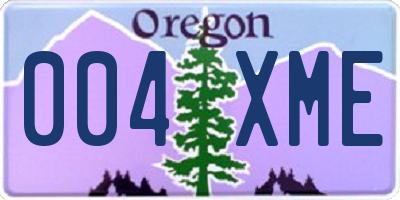 OR license plate 004XME