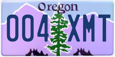 OR license plate 004XMT