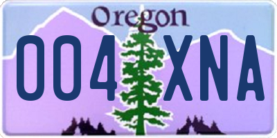 OR license plate 004XNA