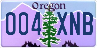 OR license plate 004XNB