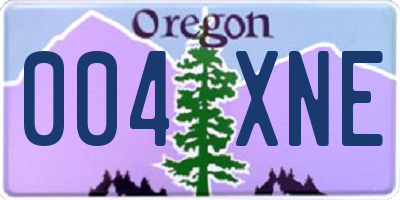 OR license plate 004XNE