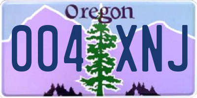 OR license plate 004XNJ