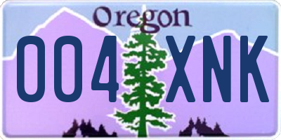 OR license plate 004XNK