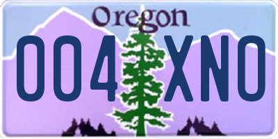 OR license plate 004XNO