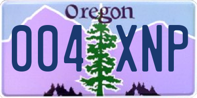 OR license plate 004XNP