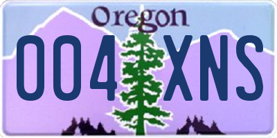 OR license plate 004XNS
