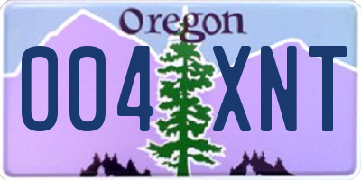 OR license plate 004XNT