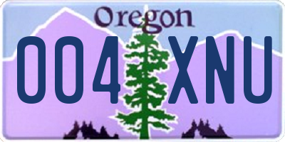 OR license plate 004XNU