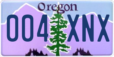 OR license plate 004XNX