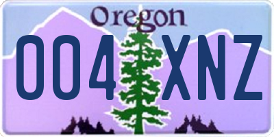 OR license plate 004XNZ